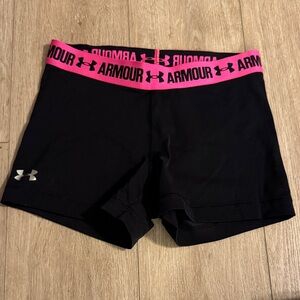 Under Armour Women's Athletic Shorts - Black with Pink Accents